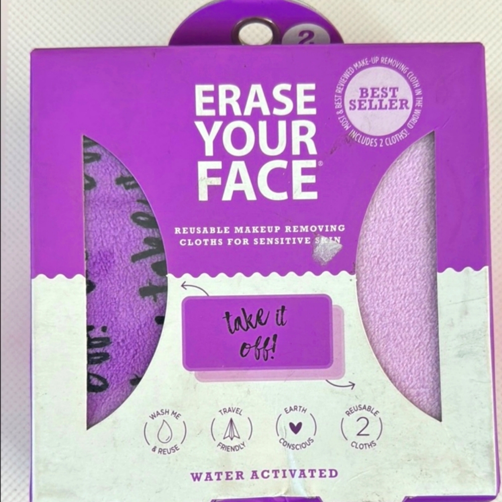 Erase Your Face Makeup Removing Cloths - Purple